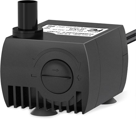 Pawfly Aquarium Pump 80 GPH 4W Submersible Quiet Fish Tank Fountain Pump