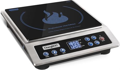 ChangBERT Induction Cooktop 1800W, NSF Certified, Professional Chef Edition