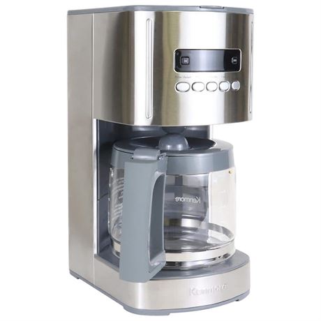 Kenmore 12-Cup Programmable Coffee Maker, Stainless, Reusable Filter