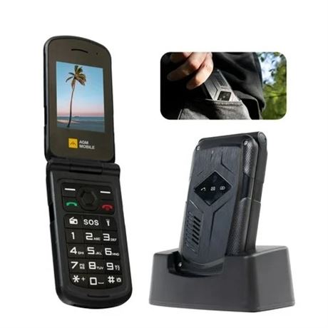 Téléphone à Clapet AGM M10 4G Étanche Haut-Parleur 98dB