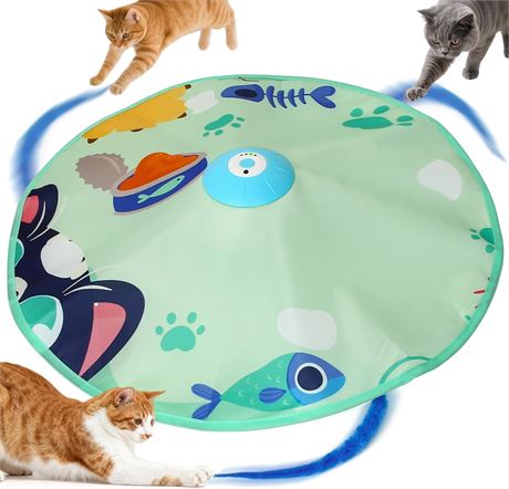 PUHOHUN Interactive Cat Toy Rechargeable Feather Mouse Tail