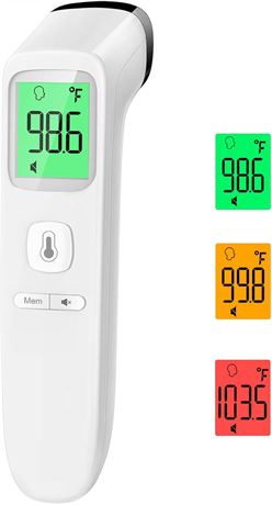 No-Touch Forehead Thermometer for Adults & Kids, Silent Mode, Fever Alarm
