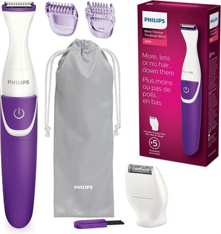 Philips Bikini Genie Cordless Trimmer for Bikini Line Hair Removal BRT383/50