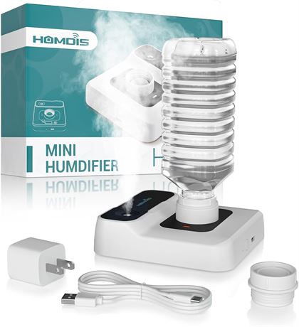 Travel Humidifier Portable 5000mAh Battery, Quiet 23dB, Auto-off, BPA-Free