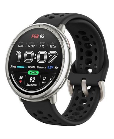 Amazfit Active 2 Smart Watch - Black Sport Silicone - Black - No Size