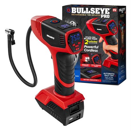Bullseye Rechargeable Tire Inflator – 1 Pack