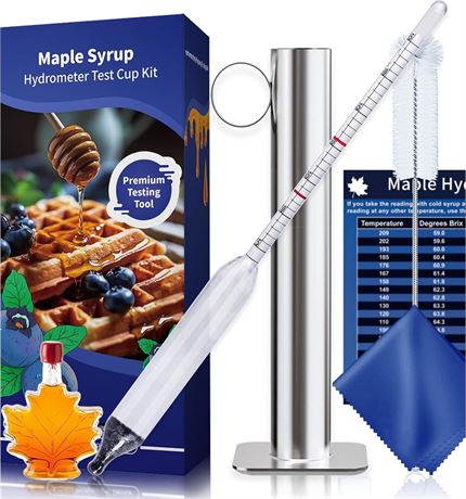 Maple Syrup Hydrometer Test Cup Kit with Baume & Brix Scales