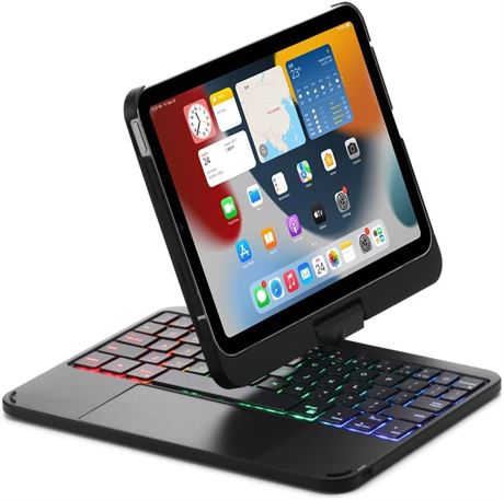 Clavier rotatif 360° iPad mini 6/7 rétroéclairé avec trackpad