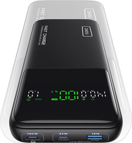 INUU 140W Power Bank 25000mAh Laptop Charger USB-C In/Out Smart Display