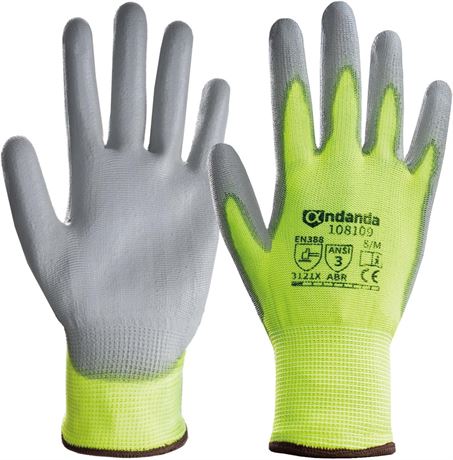 Gants de Travail ANDANDA 1/3/12 Paires, Gants Tricoté avec Revêtement PU