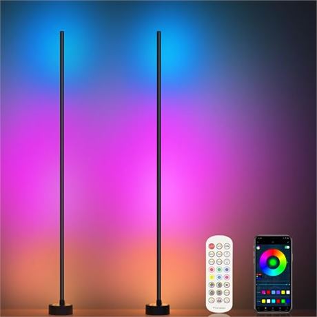 Miortior Corner Floor Lamp 2 Pack RGB