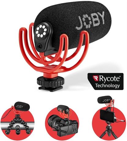 JOBY Wavo On-Camera Compact Microphone Super Cardioid for Vlogging/Podcast