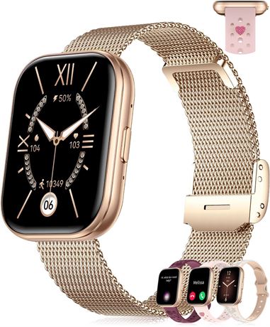 Smart Watch for Women, 4 Bands, 1.75" HD, Bluetooth Calls, 110+ Sports