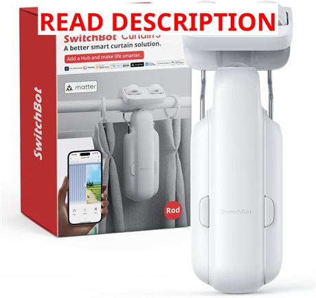 SwitchBot 2025 Automatic Curtain Opener, Bluetooth Remote, WiFi & Phone Control