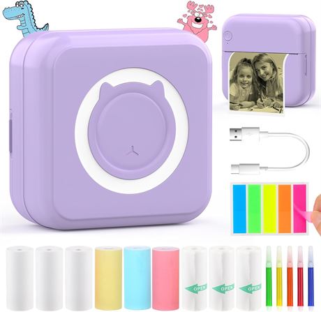 HuiJuKeJi Inkless Sticker Printer for iOS/Android, Bluetooth Pocket Mini