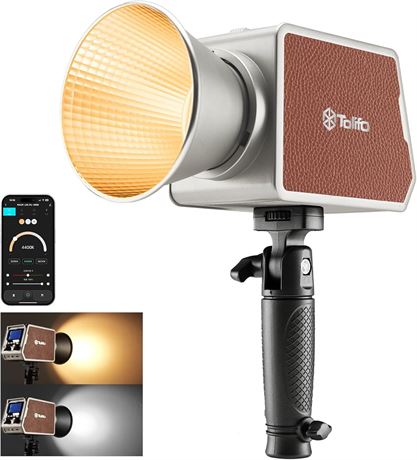 Tolifo PL-100B 100W LED Video Light, APP Control, Built-in Battery, Studio Light