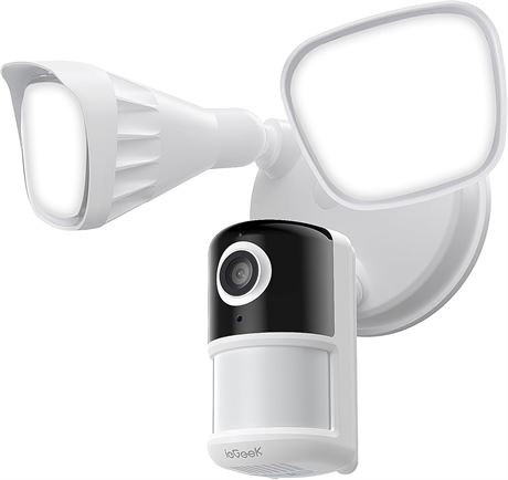 ieGeek Floodlight Camera, Outdoor Security, 2K Wired, 2600 Lumens, Alexa