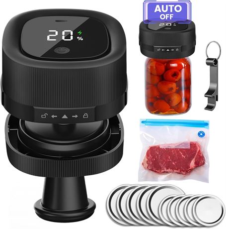 Mastic Electric Mason Jar Sous Vide Sealer Kit, Wide Mouth 3-in-1 Vacuum Tool