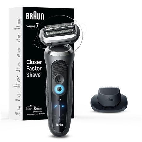Braun Series 7 7120s Shaver - Wet & Dry, Precision Trimmer, Space Grey