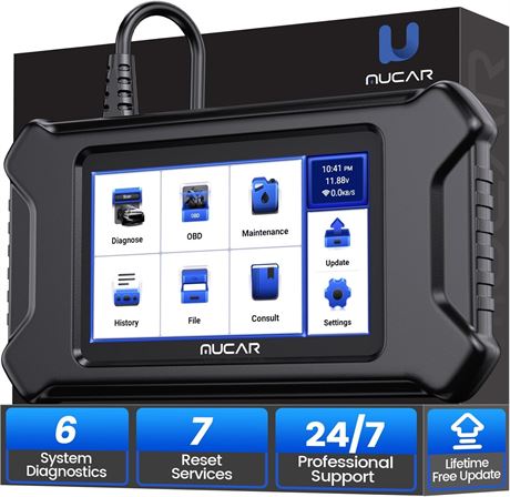 MUCAR CS6 OBD2 Scanner Engine ABS SRS TPMS Diagnostic Tool 7 Reset Functions
