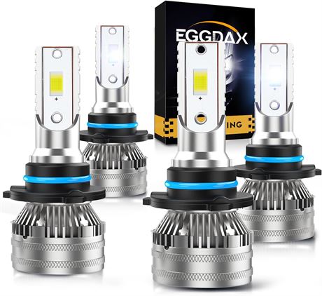 9005 9006 LED Headlight Bulb Combo 44000LM 6500K Pack of 4