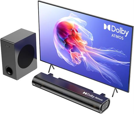Hiwill 2.1CH Dolby Atmos Sound Bar with Subwoofer, 200W, HDMI eARC