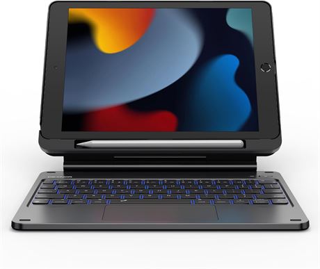 Étui clavier Dexnor iPad 9/8/7 10.2" flottant rétroéclairé noir