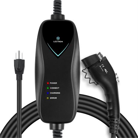 Lectron Level 1 EV Charger 110 V 15 A 16 ft Cable Portable ETL Certified J1772