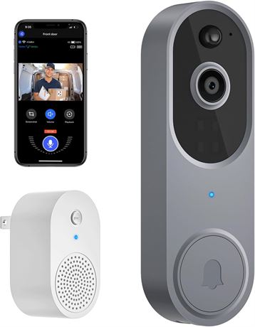 1080P Wireless Video Doorbell Camera with Chime & Night Vision