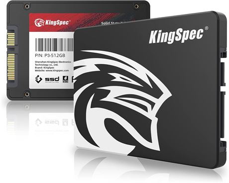 KingSpec 512GB 2.5" SATA SSD, SATA III 6Gb/s Internal 3D NAND TLC