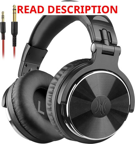 OneOdio Wired Over-Ear Headphones, 50mm Drivers, 1/4/3.5mm, Black