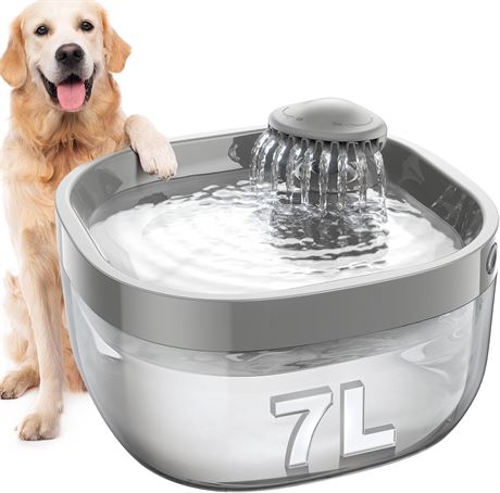 Fontaine à Eau FEELNEEDY 7L Silencieuse Multi-Animaux Grise