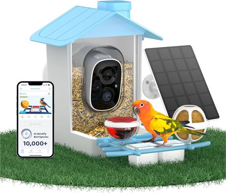 HARYMOR Smart Bird Feeder with Camera Solar Powered AI Species Identify 2K