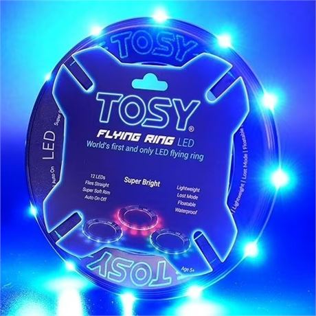 TOSY Flying Ring 16M Color RGB/12 LEDs, Waterproof Lightweight Frisbee