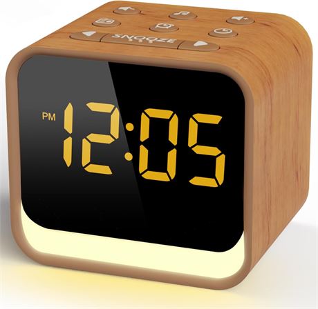 REACHER Digital Alarm Clock Radio with Sleep Sounds, 7-Color Night Light and FM