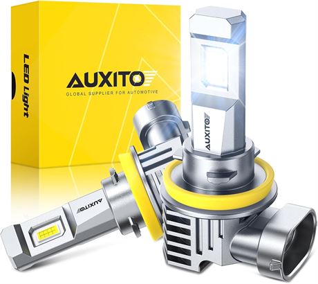 AUXITO H11/H9/H16/H8 LED Fog Light Bulbs, 6500K, 30000LM, Plug & Play, Pack of 2