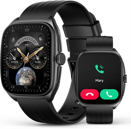 SOUYIE 2025 Smart Watch, 1.85" AMOLED, HR/SpO2, Sleep, 100+ Modes, IP68