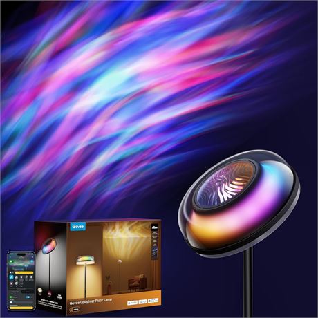 Govee Uplighter Floor Lamp RGBIC Ripple Projector, SmartThings/Alexa/Matter