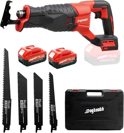 DOGTOOTH 21V MAX Recip Saw Kit, 2x4.0Ah, 3000 SPM, 4 Blades & Charger