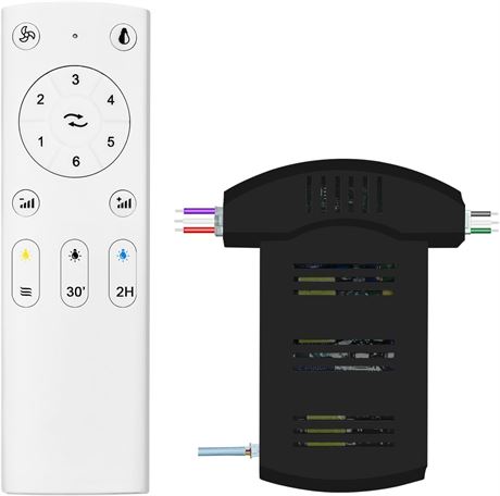 Universal Ceiling Fan Remote Kit   3-in-1, 6-Speed Wireless FanLight Pairing