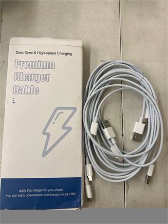 4pack 6 feet data cable (white)
