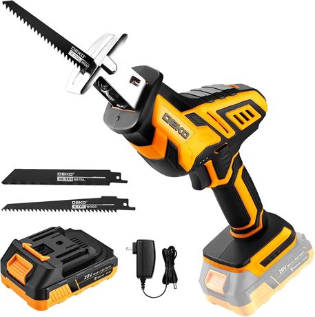 DEKOPRO 20V Cordless Reciprocating Saw, Mini Compact Power Saw for Wood