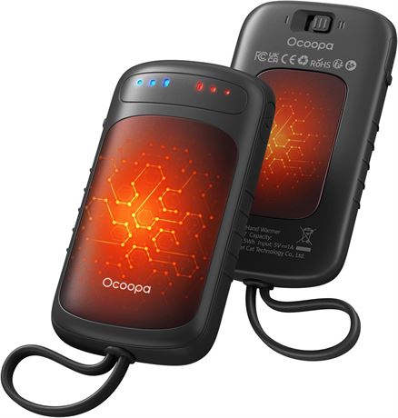 OCOOPA Dual-Sided Hand Warmers, 2-in-1 USB Rechargeable, 3 Heat Levels, UT5