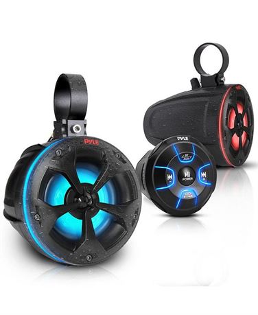 Pyle 4 Off-Road Waterproof RGB Speakers with Bluetooth Receiver, 800W