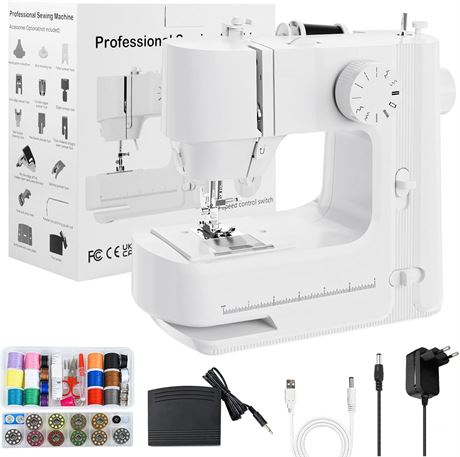 Beginner Sewing Machine 12 Stitches Two-Speed with Light and Reverse