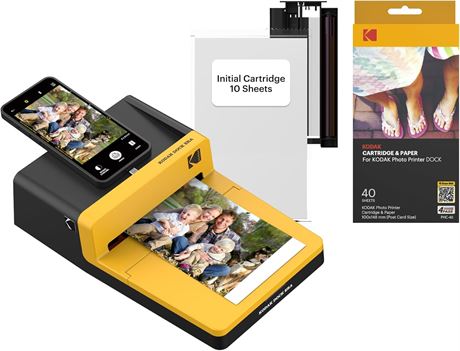 KODAK Dock ERA Plus 4PASS Instant Photo Printer, 4x6, 90 Sheets Bundle