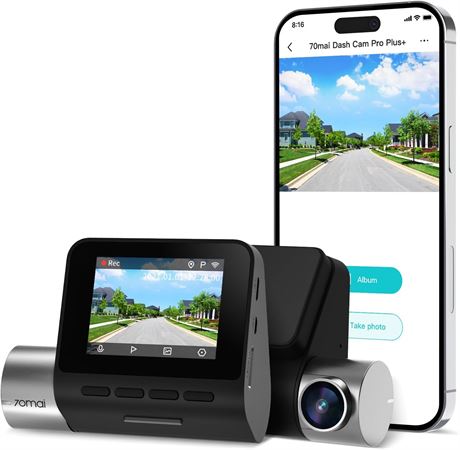70mai 2.7K Dash Cam Front A500S, Sony IMX335, ADAS, WiFi GPS, Rear Cam