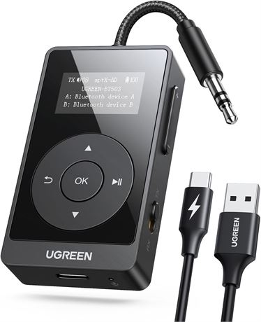 UGREEN transmetteur avion Bluetooth 5.3 double écouteurs aptX