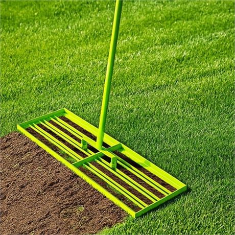 Steelite Lawn Leveling Rake 30"x10" Heavy Duty with 72 Inch Adjustable Handle