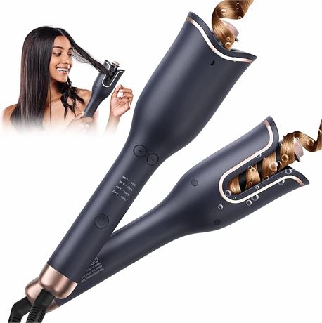 Auto Hair Curler with 1" Ceramic Barrel, Rotating, 4 Temps & 3 Timers